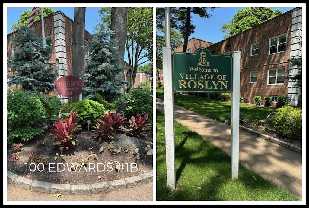 100 Edwards St Unit 1-B, Roslyn Heights, NY 11577 - community sign featuring a yard