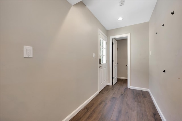 2985 Cheryl Rd, Merrick, NY 11566 - hall with baseboards and dark wood-style floors