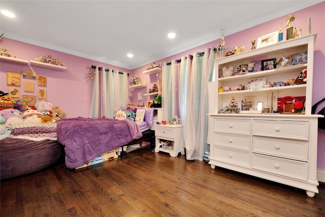 2985 Cheryl Rd, Merrick, NY 11566 - bedroom featuring ornamental molding, wood finished floors, and recessed lighting