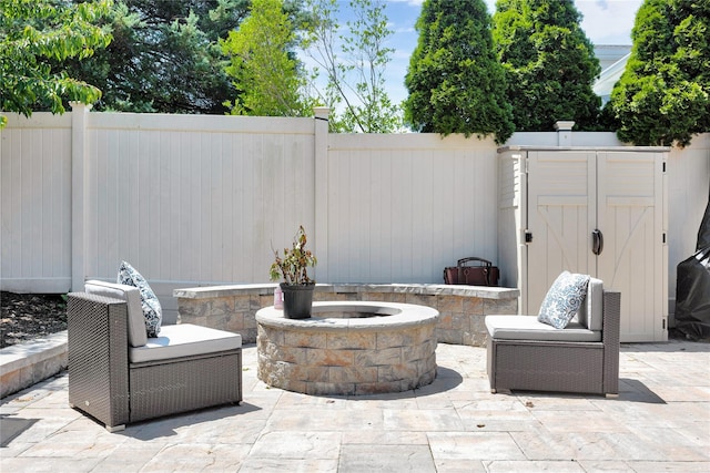 2985 Cheryl Rd, Merrick, NY 11566 - view of patio with an outdoor fire pit