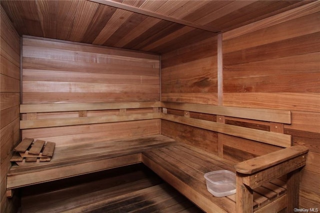 200 Diplomat Dr Unit 3D, Mount Kisco, NY 10549 - sauna featuring wood walls and wood ceiling