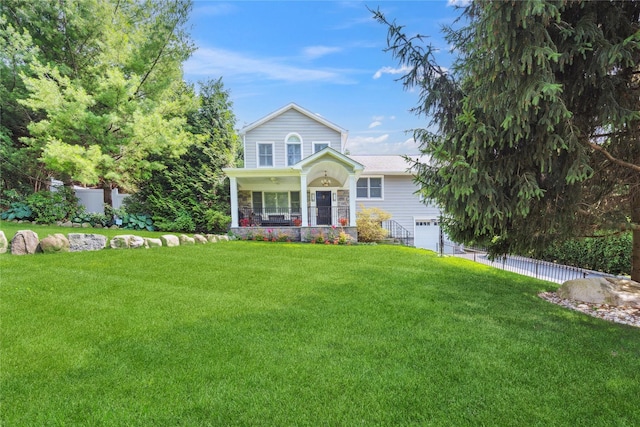 4 Valley Rd, Syosset, NY 11791 - view of front facade featuring covered porch and stone siding
