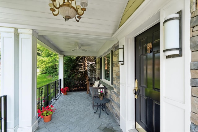 4 Valley Rd, Syosset, NY 11791 - porch featuring ceiling fan