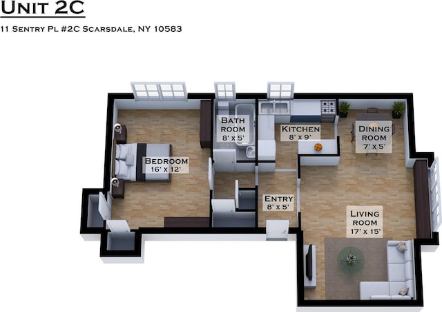 11 Sentry Pl Unit 2C, Scarsdale, NY 10583 - view of room layout