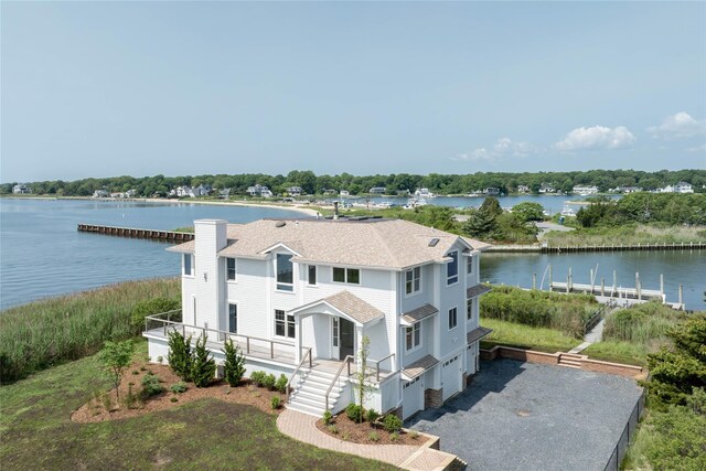 7 Convent Ln, Center Moriches, NY 11934 - aerial view of property and surrounding area with a nearby body of water