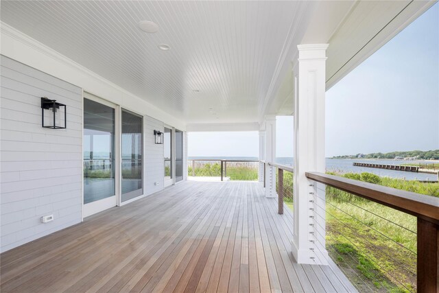 7 Convent Ln, Center Moriches, NY 11934 - wooden deck featuring a water view