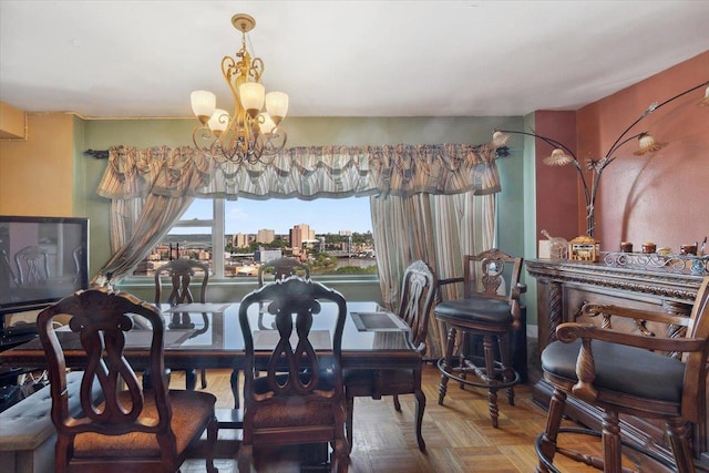 3 Fordham Hill Oval Unit 10B, Bronx, NY 10468 - dining area featuring a chandelier