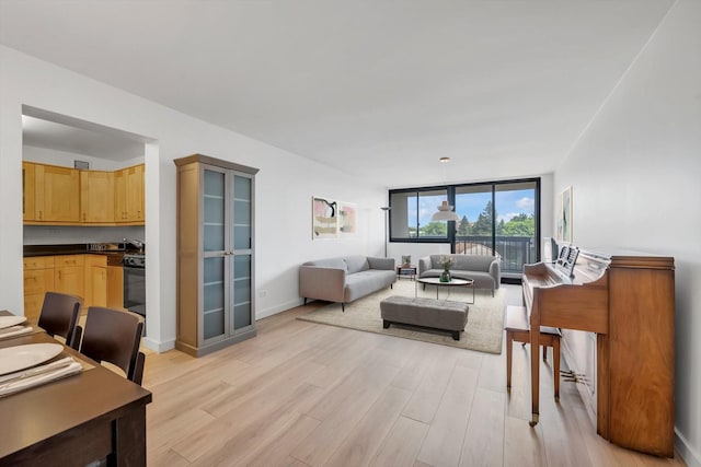 2 Bay Club Dr Unit 2B, Bayside, NY 11360 - living area with light wood-type flooring and floor to ceiling windows