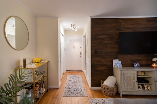 2449 Union Blvd Unit 36-A, Islip, NY 11751 - entryway with light wood-style flooring and crown molding