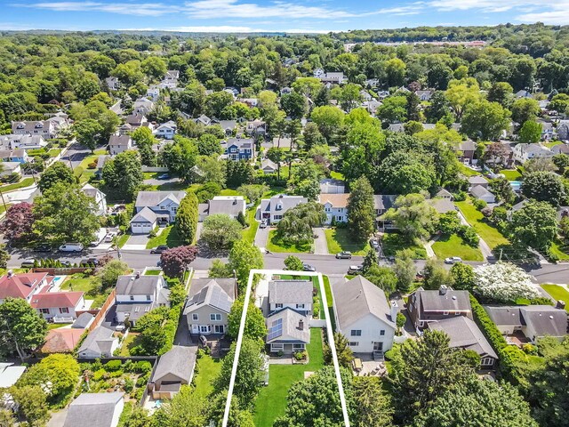 85 Fairmount St, Huntington, NY 11743 - aerial perspective of suburban area featuring property boundaries highlighted