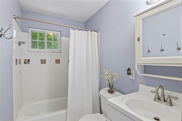 319 Thompson St, Port Jefferson, NY 11777 - bathroom with toilet, shower / tub combo with curtain, and vanity