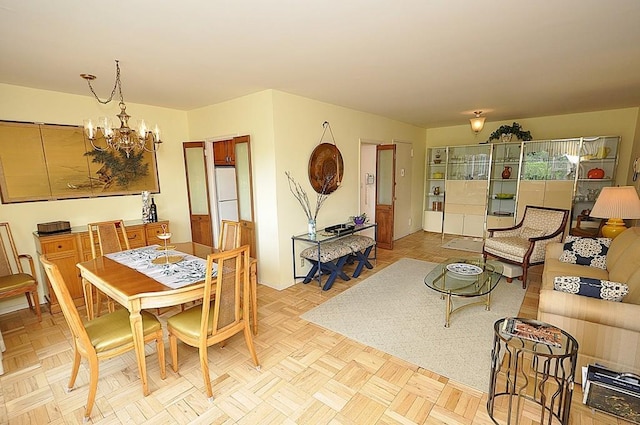 230 Garth Rd Unit 6C1, Scarsdale, NY 10583 - dining room featuring a chandelier