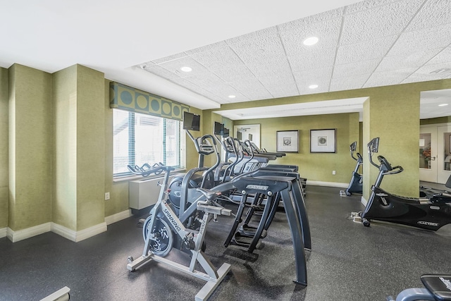 136 Bch 117th St Unit 6H, Rockaway Park, NY 11694 - workout area with baseboards and recessed lighting