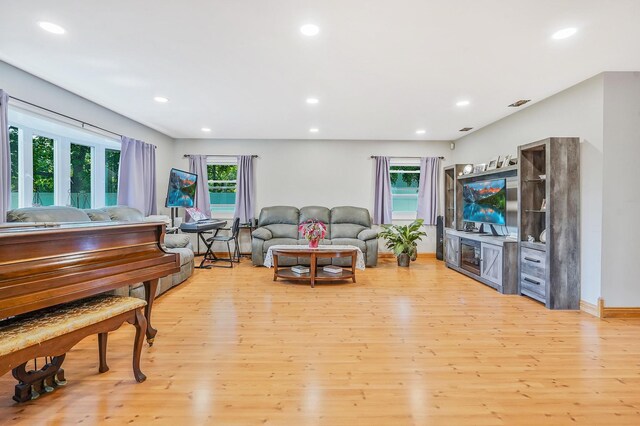 1340 Stony Brook Rd, Stony Brook, NY 11790 - living area with light wood-type flooring and recessed lighting