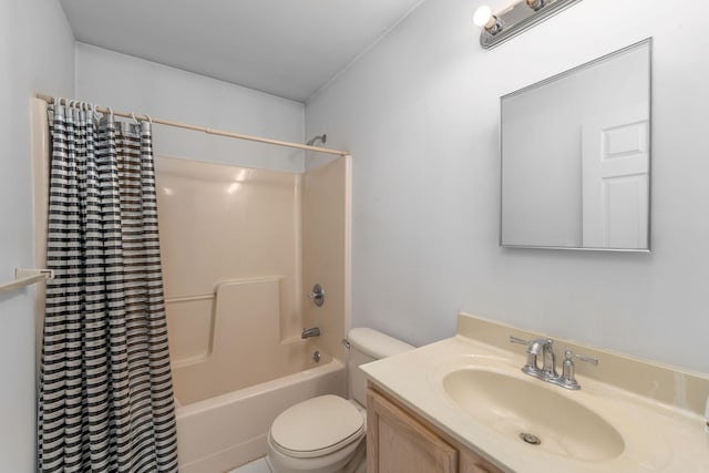 67 Fairway Dr, Wading River, NY 11792 - bathroom with shower / bath combination with curtain, toilet, and vanity