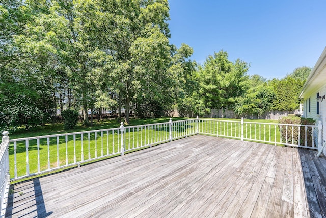 67 Fairway Dr, Wading River, NY 11792 - deck featuring view of wooded area