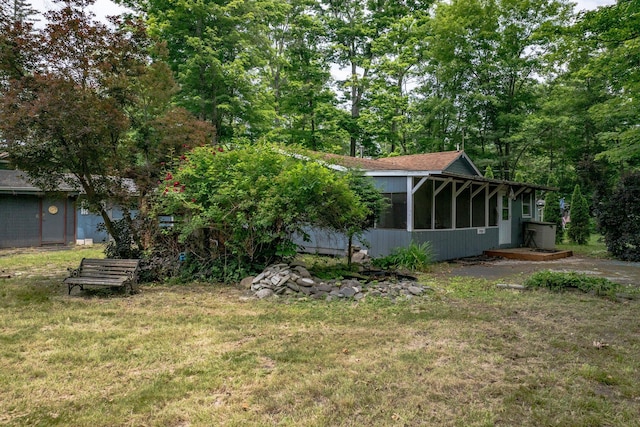 3 Avenue E, Godeffroy, NY 12729 - view of green lawn with a sunroom
