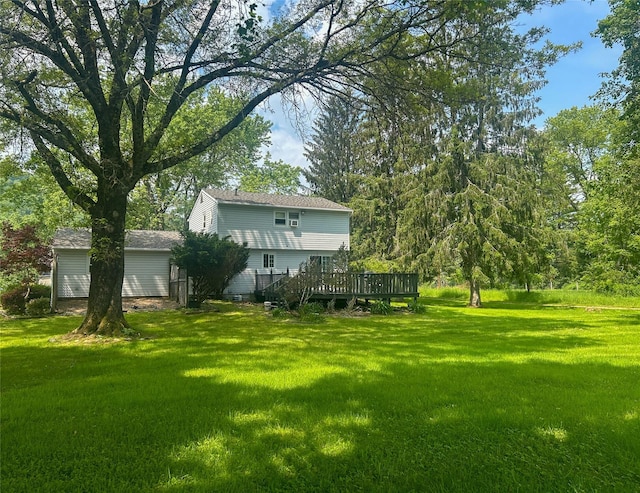 3 Johnston Rd, Livingston Manor, NY 12758 - view of grassy yard with a deck