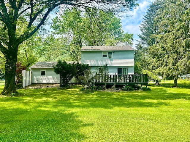 3 Johnston Rd, Livingston Manor, NY 12758 - back of house featuring a deck and a yard