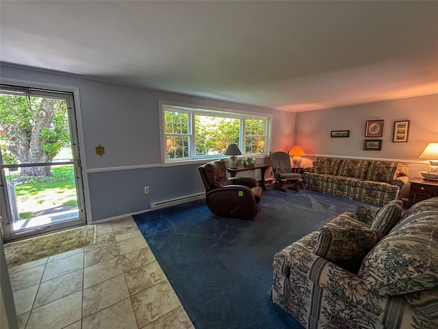 3 Johnston Rd, Livingston Manor, NY 12758 - living room featuring baseboard heating and plenty of natural light