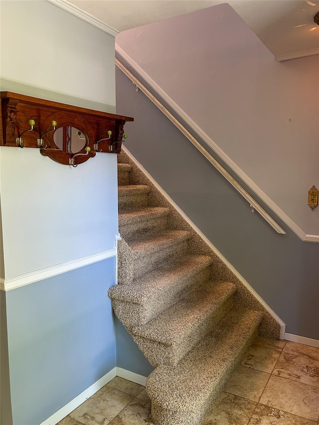 3 Johnston Rd, Livingston Manor, NY 12758 - stairway with stone finish floors and crown molding