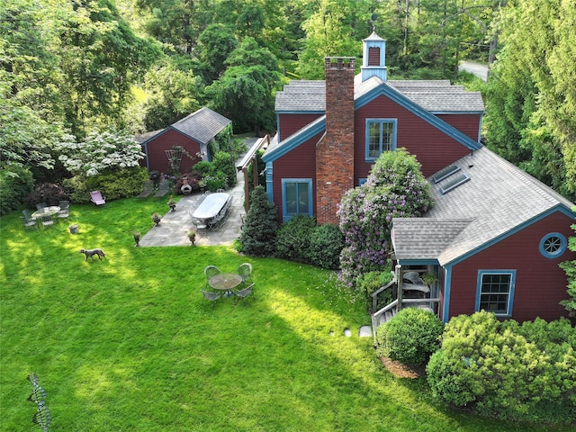 501 Guard Hill Rd, Bedford, NY 10506 - view from above of property with a forest