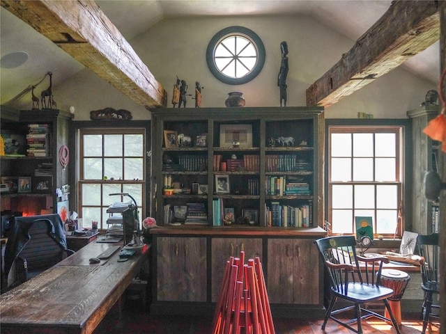 501 Guard Hill Rd, Bedford, NY 10506 - office featuring vaulted ceiling and wood finished floors
