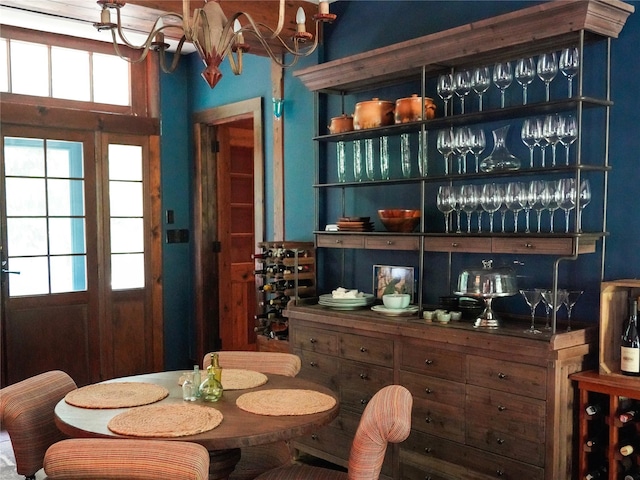 501 Guard Hill Rd, Bedford, NY 10506 - dining space featuring a chandelier