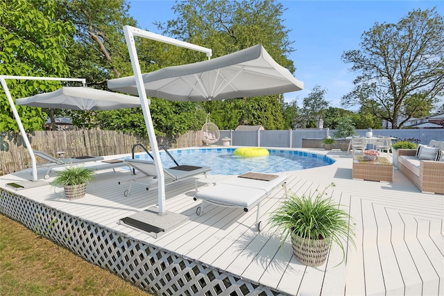 1125 Reilly St, Bay Shore, NY 11706 - deck with a fenced backyard and an outdoor living space