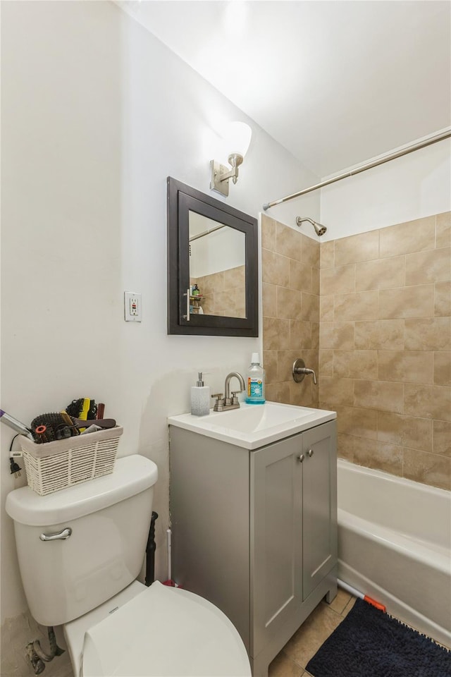 12399 Flatlands Ave Unit 7C, Brooklyn, NY 11207 - full bath featuring toilet, vanity, bathing tub / shower combination, and tile patterned floors