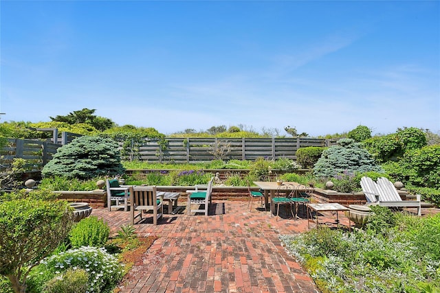 0 Atlantic Walk, Water Island, NY 11772 - fenced backyard with outdoor dining space and a patio area