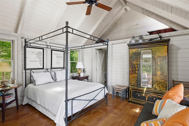 0 Atlantic Walk, Water Island, NY 11772 - bedroom featuring wooden walls, wood finished floors, and wooden ceiling