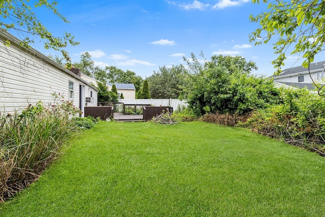 45 W 23rd St, Deer Park, NY 11729 - view of green lawn with a deck