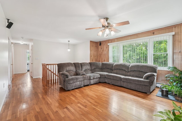 304 Cloverdale Ct, New Windsor, NY 12553 - living room with light wood-style floors and a ceiling fan