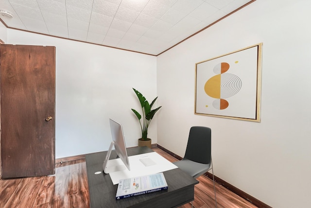304 Cloverdale Ct, New Windsor, NY 12553 - office featuring wood finished floors and crown molding
