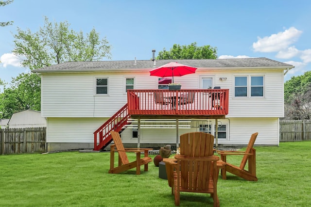 304 Cloverdale Ct, New Windsor, NY 12553 - rear view of house featuring a deck and stairway