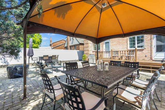 20407 29th Ave, Bayside, NY 11360 - view of patio / terrace with a gazebo and outdoor dining area