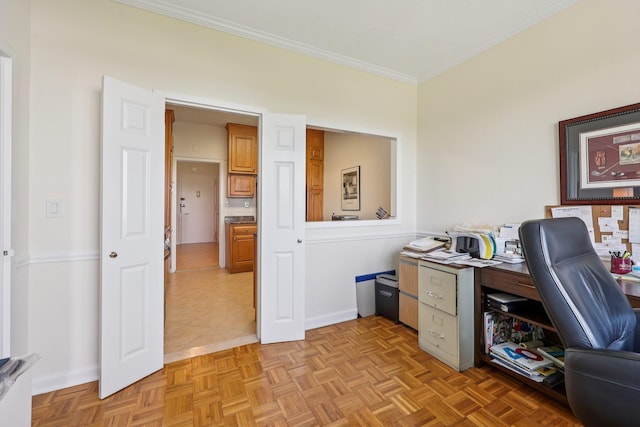 16 Rockledge Unit 3L-1, Ossining, NY 10562 - home office featuring ornamental molding and baseboards