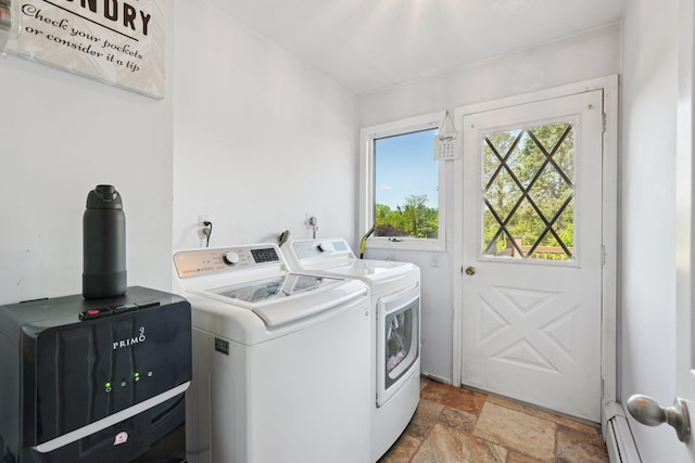30 Sunrise Rdg, Florida, NY 10921 - washroom featuring independent washer and dryer, baseboard heating, and stone finish flooring