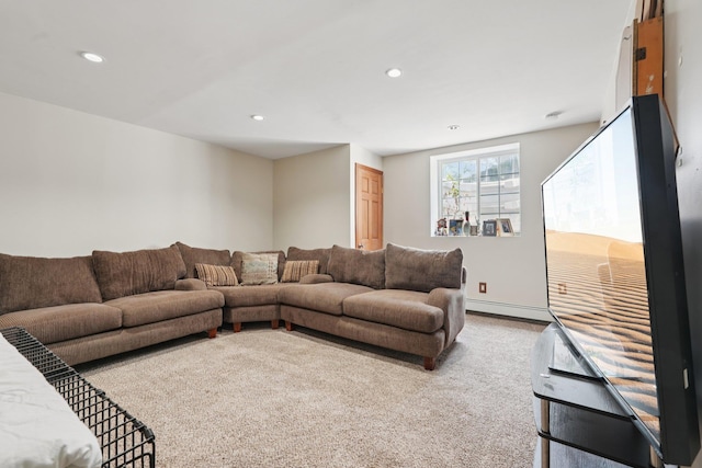 30 Sunrise Rdg, Florida, NY 10921 - living area with carpet flooring, recessed lighting, and a baseboard radiator