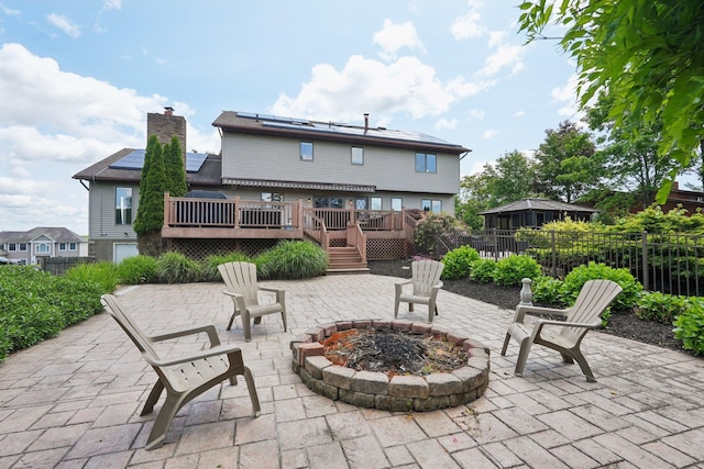 30 Sunrise Rdg, Florida, NY 10921 - view of patio with an outdoor fire pit and a deck