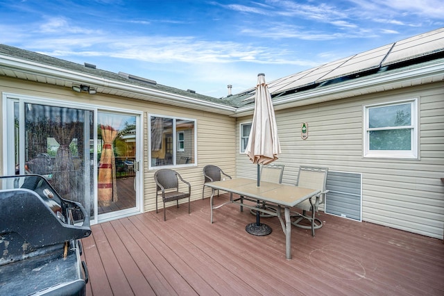 320 Williams Way S, Baiting Hollow, NY 11933 - wooden deck with outdoor dining area