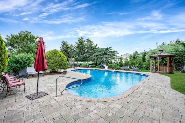 320 Williams Way S, Baiting Hollow, NY 11933 - outdoor pool with a gazebo and a patio