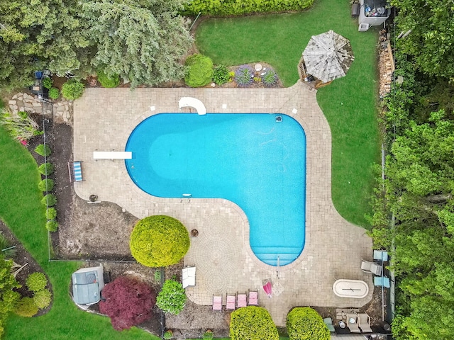 320 Williams Way S, Baiting Hollow, NY 11933 - bird's eye view of a pool