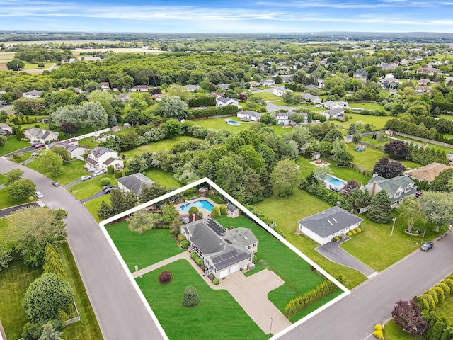 320 Williams Way S, Baiting Hollow, NY 11933 - aerial view of residential area with property boundaries highlighted and a pool area