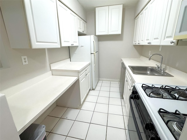 79 S Pointe Cir S Unit 79, Coram, NY 11727 - kitchen with a sink, white cabinets, white appliances, and light countertops