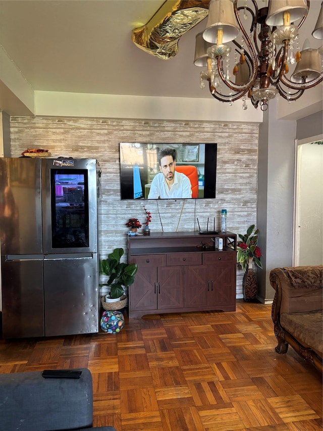 1920 S Mcgraw Ave S Unit 7D, Bronx, NY 10462 - living room with a chandelier