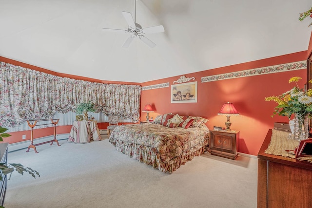 6 Ring Neck Ct, Wading River, NY 11792 - carpeted bedroom with a ceiling fan and high vaulted ceiling