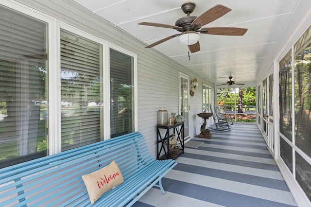 26405 Main Rd, Cutchogue, NY 11935 - sunroom / solarium featuring a ceiling fan