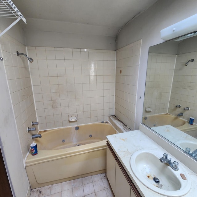 639 E Broadway Unit 5, Long Beach, NY 11561 - full bathroom with vanity, tub / shower combination, and tile patterned flooring